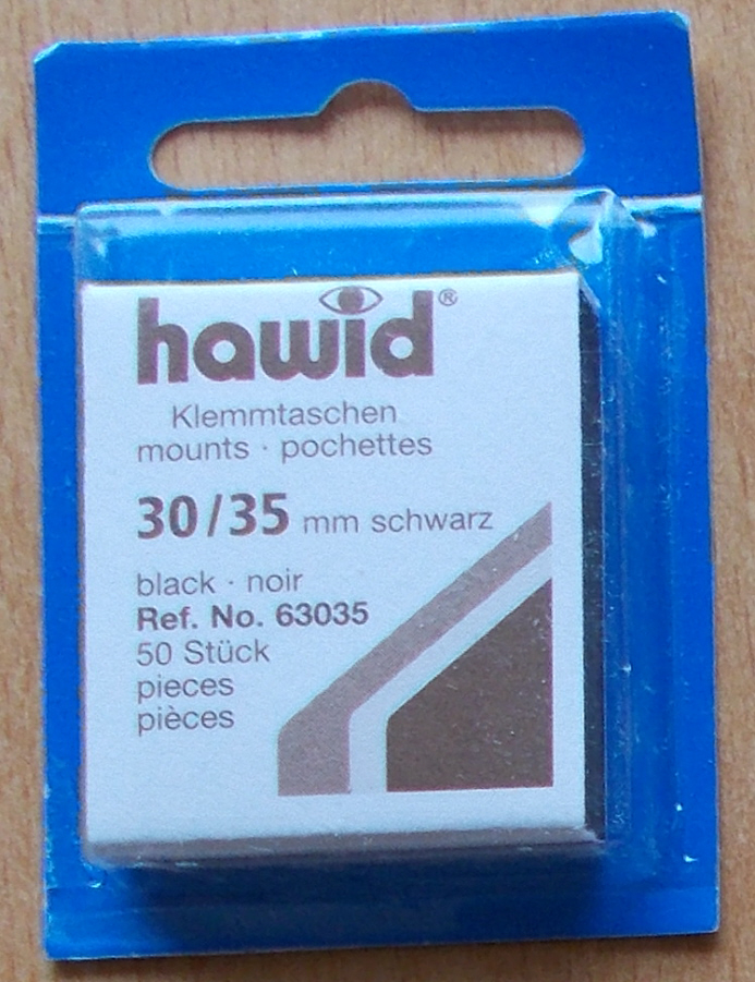 (image for) Hawid Stamp Mounts - Black 30mm x 35mm